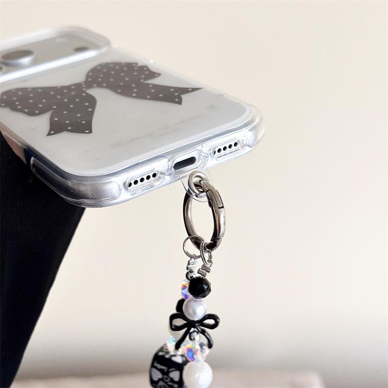 Lux Rhinestone Black Bow iPhone Case for 17/16 Pro Max/15/14