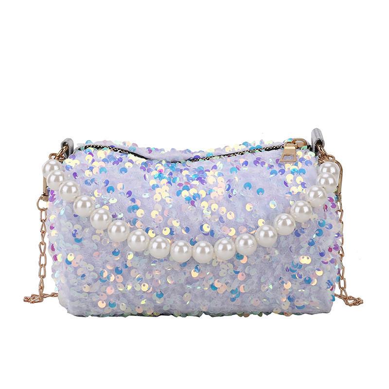 Trendy Korean Fashion Sequin Chain Shoulder Bag For Women 2024 Crossbody