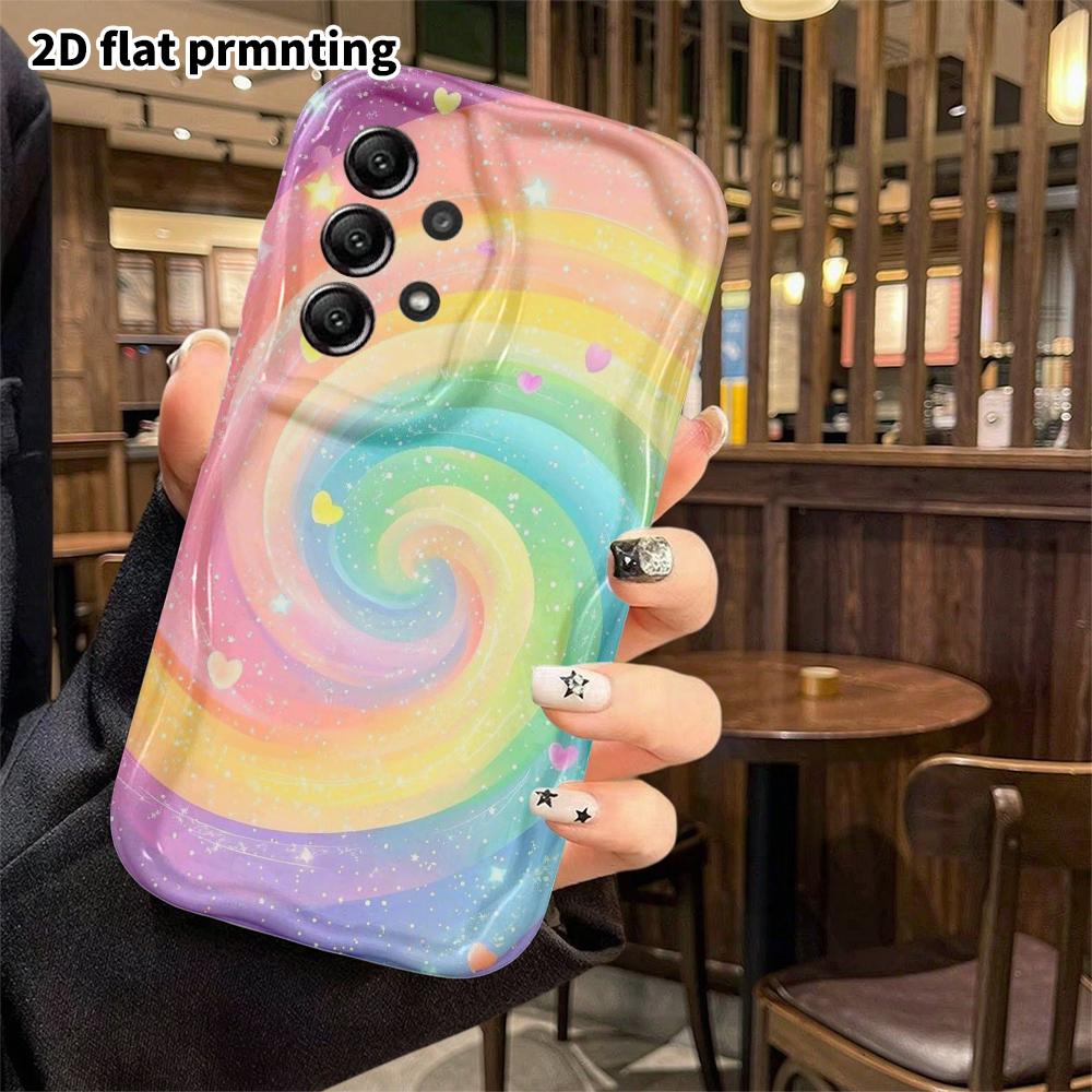 Phone Case: 2D Flat Samsung Galaxy A34 A35 M05 M06 S20 S22 S21 FE Plus 5G Protective Case, Candy Swirl, Christmas and Halloween Gifts