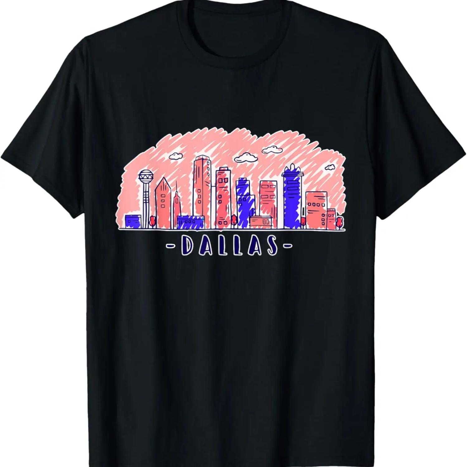 Dallas Texas Skyline DFW TX City T-Shirt S