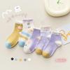 5Pairs Spring Summer Baby Mesh Thin High Long Socks Korean Style School Letter Floor Casual Short Ankle Stockings for Children