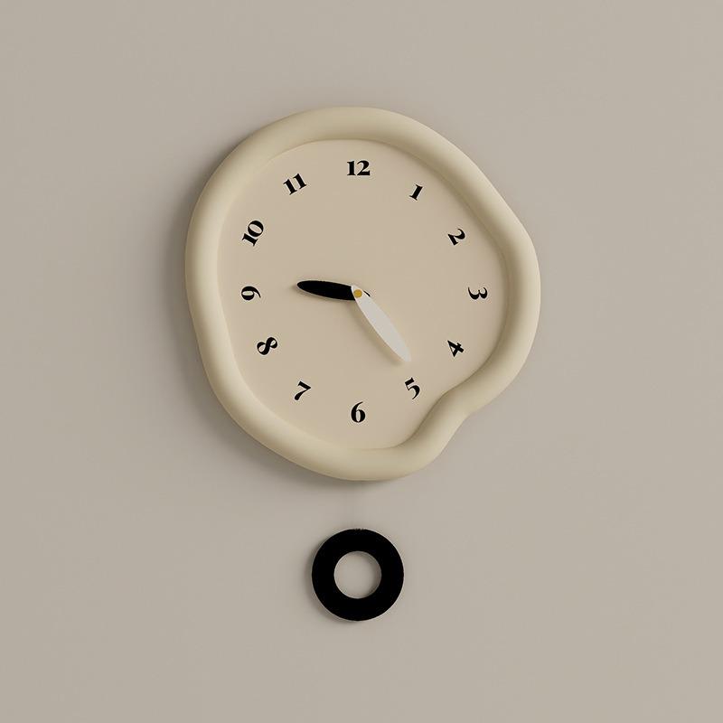 Modern Minimalist Cream Living Room Wall Clock Elegant Stylish Decor Silent Quartz Battery Operated High End Home Decoration