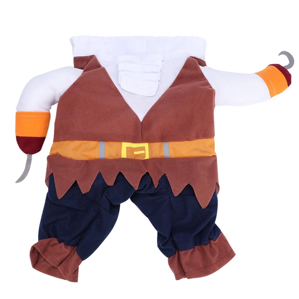 Polyester Cute Durable Pet Halloween Clothes Pirate Funny Costume Dress Up for Cats Dogs(S)