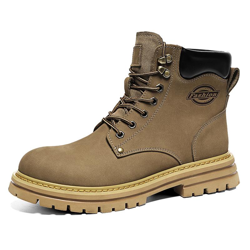 

Ботинки из коровьей кожи первого слоя мужские зимние большого размера ботинки Мартин мужские для активного отдыха обувь с высоким верхом большие желтые ботинки рабочие ботинки 46 хаки