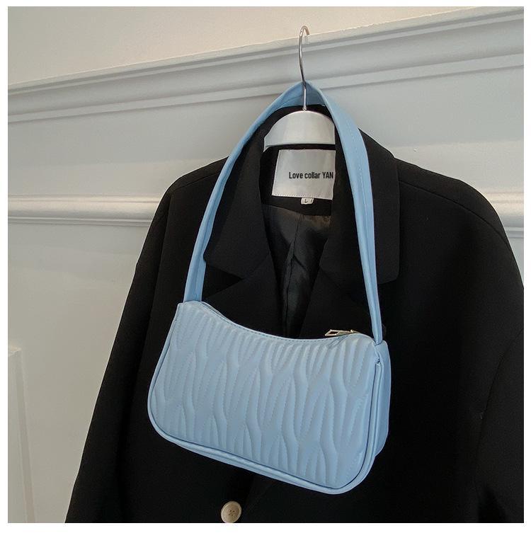 

2025 Женская сумка через плечо и кроссбоди в плиссированном французском стиле синий