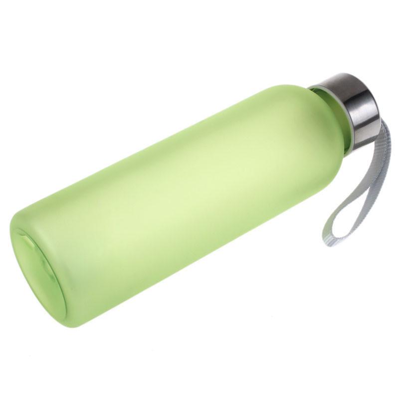 Portable Drawstring Frosted Water Cup Solid Color Protable Drinkng Cup Leak Proof Student Water Bottle Sports Carrying Cup зелёный