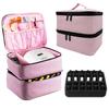 Handheld Double Layer Cosmetic Organizer Storage Bag Portable Manicure Tool Case for Women Nail Art Essential Oil Cosmetic Bag