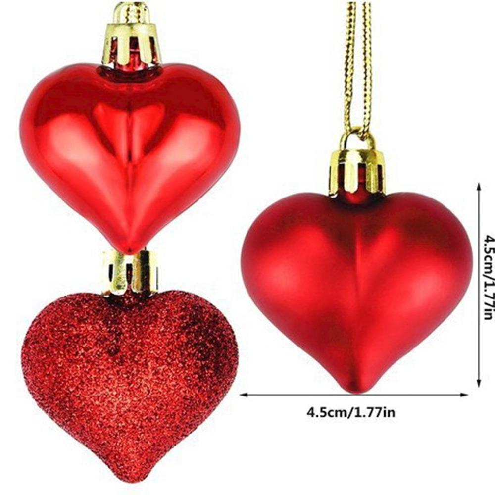 12 STÜCKE 4,5CM Hängender Herzkugel Anhänger Partydeko Kugel Neujahr Valentinstag Dekoration