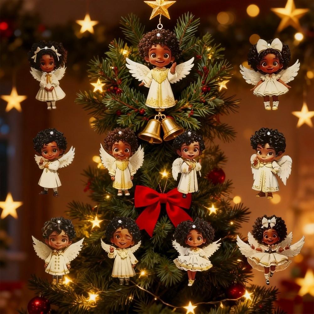 24/36 szt. Wiszące zawieszki świąteczne w stylu vintage, ozdoby na choinkę, nowe zawieszki aniołki, dekoracje świąteczne