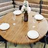 40-44 In PVC Tablecloths Wood Grain Elastic Waterproof Table Covers Oil Proof Dirt Resistant Small Round Tablecloth Thanksgiving