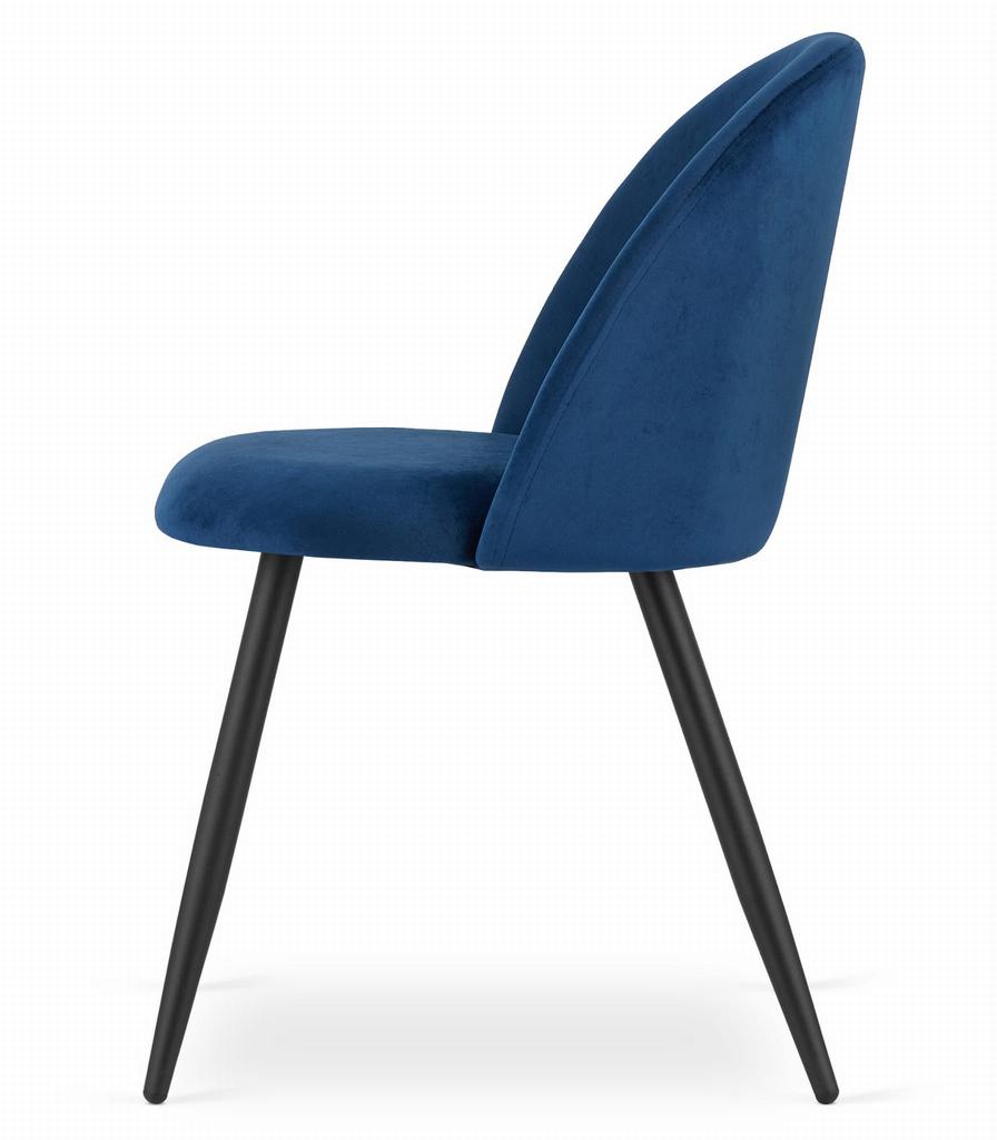 BELLO chair - navy blue velvet / black legs x 1