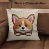 2D Corgi-Hintern-Muster: Entzückende Kissenbezüge Muster Kissenbezug Geeignet für Sofa Schlafzimmer Auto Kissenbezug
