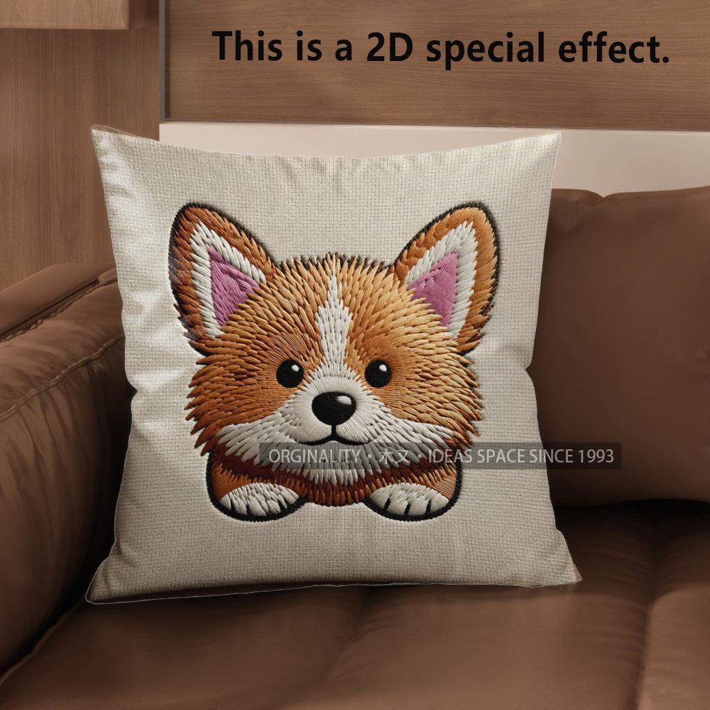 2D Corgi-Hintern-Muster: Entzückende Kissenbezüge Muster Kissenbezug Geeignet für Sofa Schlafzimmer Auto Kissenbezug