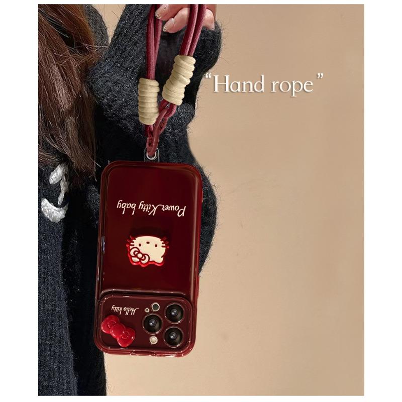 Cute Bowknot Cat Doll Lanyard Soft Silicone Anti Drop Cartoon Phone Case