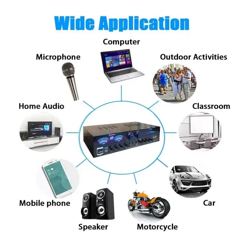 999BT Dual Dynamic Screen Digital Bluetooth Amplifier HiFi Stereo Sound AMP For Home Car Theatre Karaoke Meeting Max 4000W