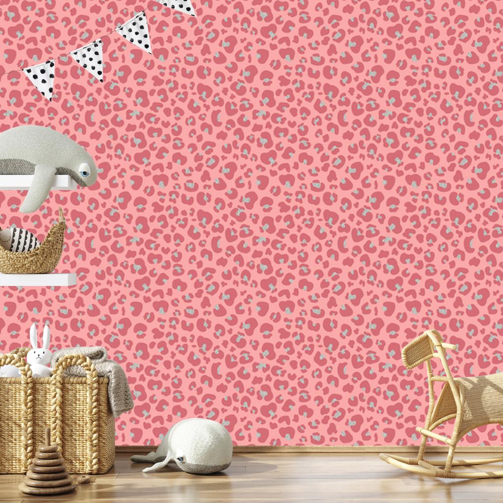 Wallpaper Leather In Rose Gold, Coral and Red, Coral Background 50x1000