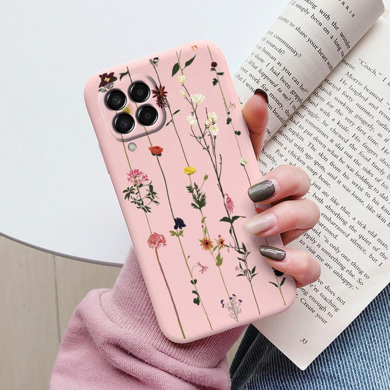 For Samsung Galaxy M33 M53 5G Case Cute Fashion Heart Flowers Soft Silicone Bumper Cover For Samsung M13 M15 M55 M35 Fundas TPU