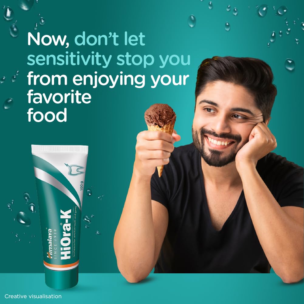 Himalaya HiOra-K Toothpaste 100g For Sensitive Teeth & Fresh Breath | Reduces Hot & Cold Sensitivity | Gum Protection