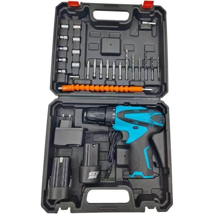 Cross 21V Brushless Dual-Speed Rechargeable Drill with Lithium Battery & High-Power Electric Screwdriver Set for Household Use.