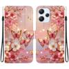 Handgefertigte PU-Leder-Klapphülle für Redmi 12 / Redmi 12 5G Rutschfeste Stoßfeste Hülle mit Handschlaufe & Herz/Rose Katze Designs