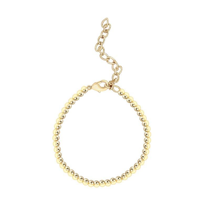 Womens Simple Fashion 3mm Alloy Beaded Bracelet