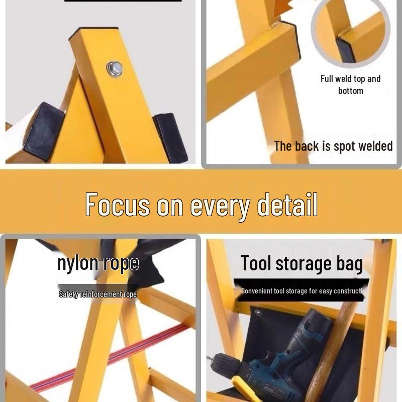 Carbon Steel Extra Thick Folding Herringbone Ladder for Household and Engineering Use