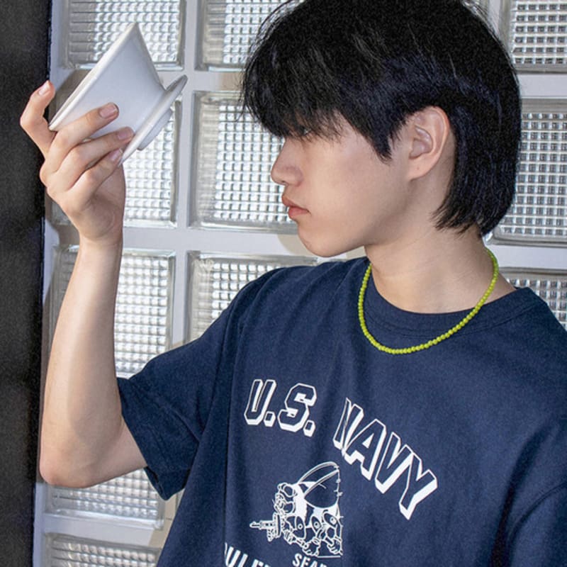 BICYCLE TROPHY BT Gemstone Necklace 09 (4mm Filled Jade Light Green)