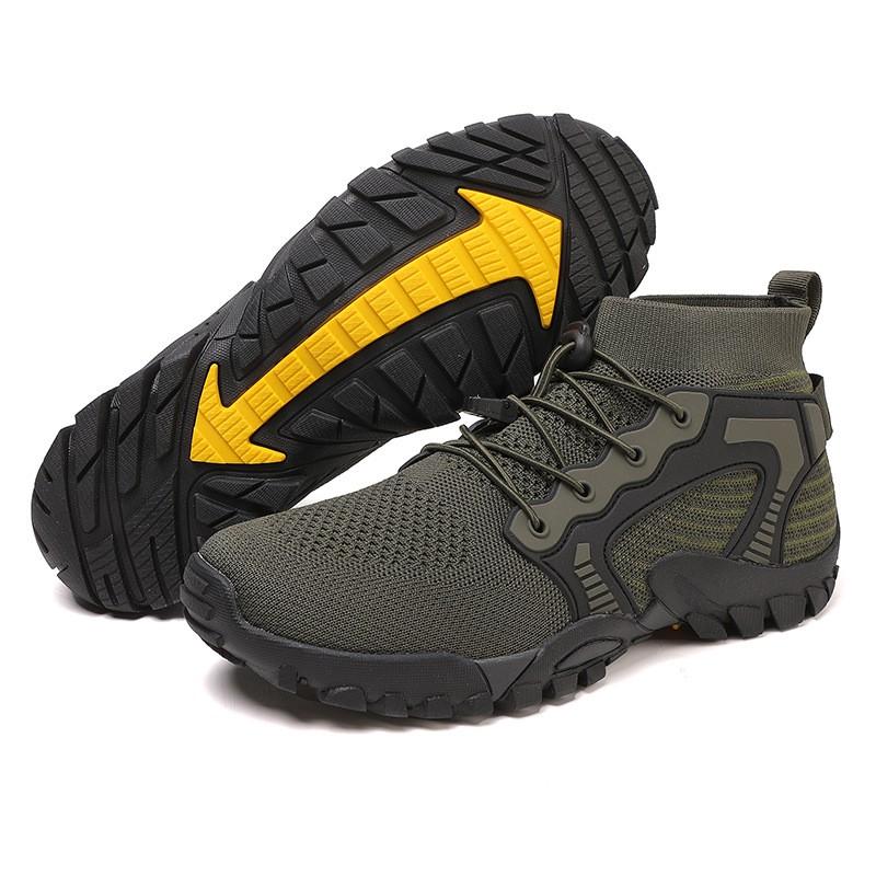 Mens Outdoor Hiking Shoes Breathable Slip Resistant Trail Walking Boots Water Friendly Trekking Footwear