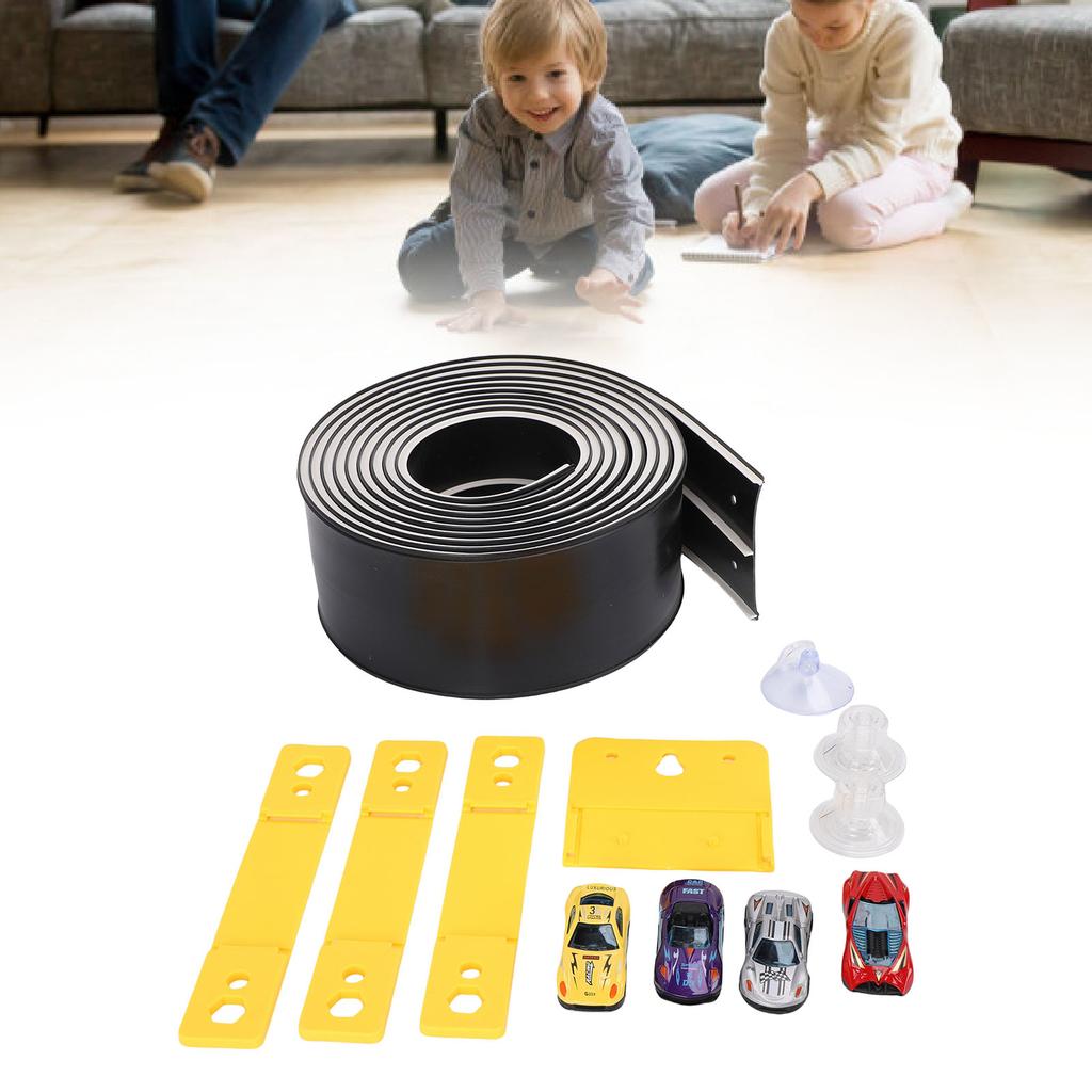 ible Race Car Track Rolls Up Portable   Track Racetrack Toy with 4 Cars for 3 To 10 Years Old Boys