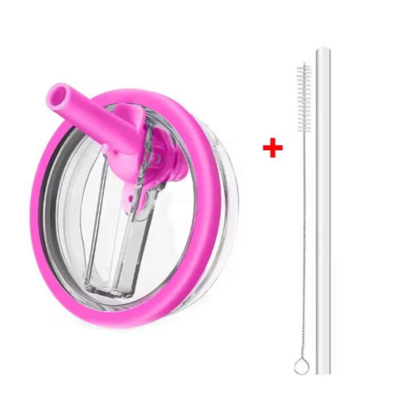 40oz Flip Straw Leak Proof Lid for 2.0 Tumbler Lid Replacement for Stanley Cup Accessories Straw Cover Cleaning Brush with Straw
