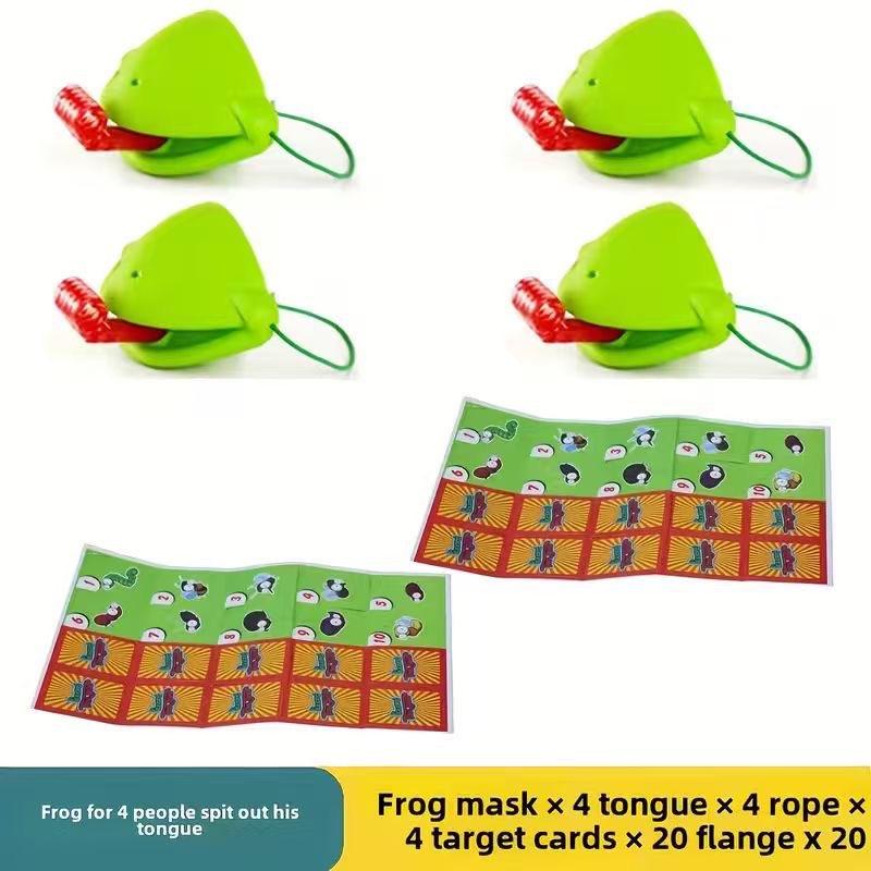 Masque de Grenouille Langue qui Remue Lèche Cartes Jeux de Plateau pour Enfants Jouets de Fête Familiale Antistress Drôle Jeu de Puzzle de Bureau Jouets