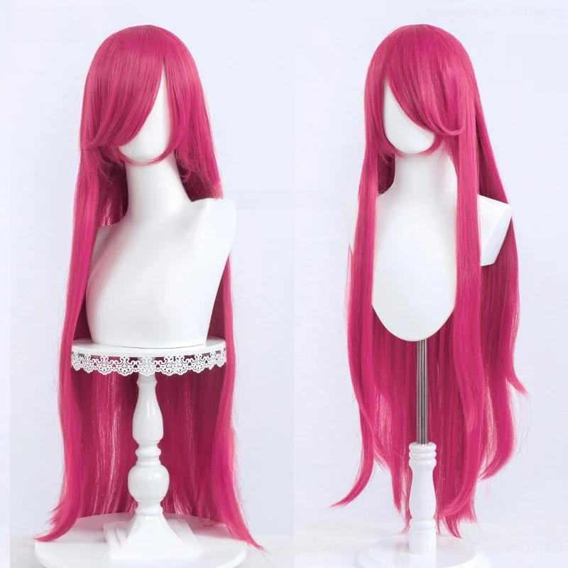 Perruque Cosplay Hojo Sophy Perruque synthétique en fibre 80cm Longue Perruque Rose Rouge Anime Pripara Perruques Cosplay Hojo Sophy pink