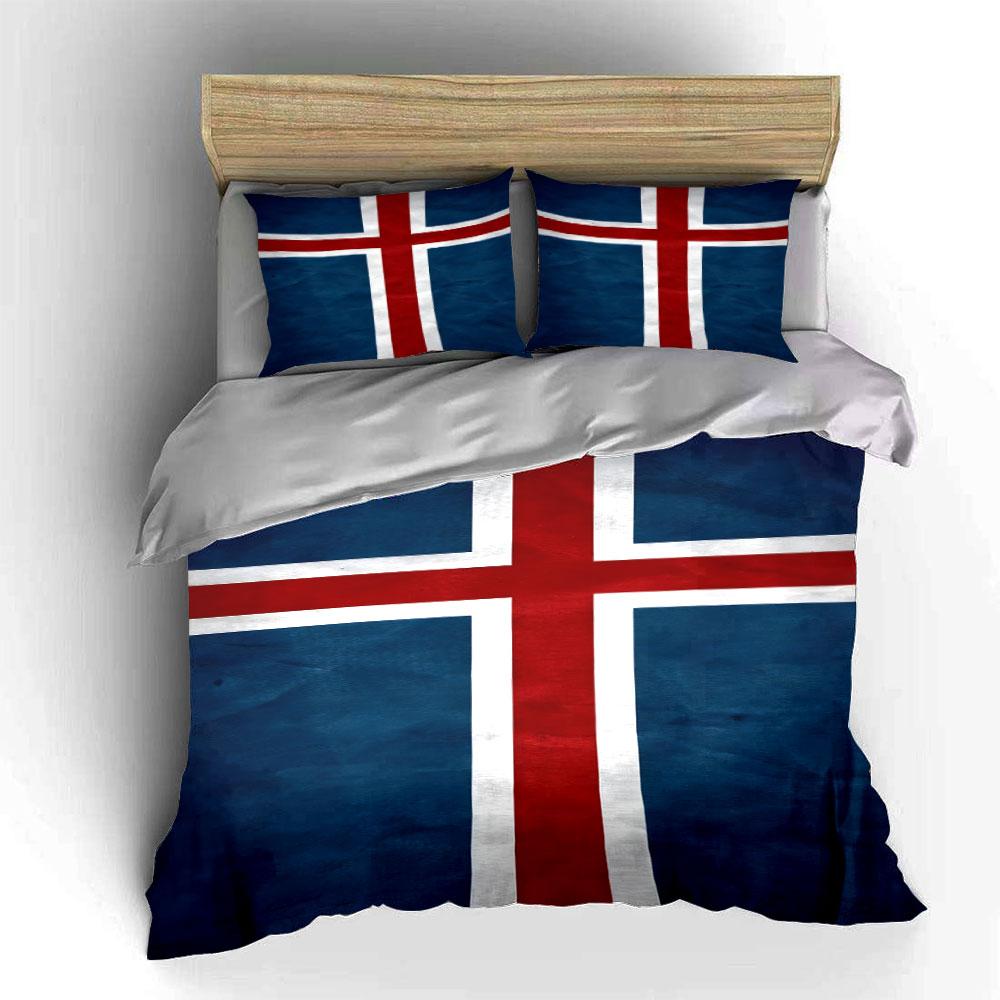Red, white, blue cross. Bedding sets Duvet cover sets Duvet covers Pillowcases(1*Duvet Cover 2*Pillowcases without duvet insert)