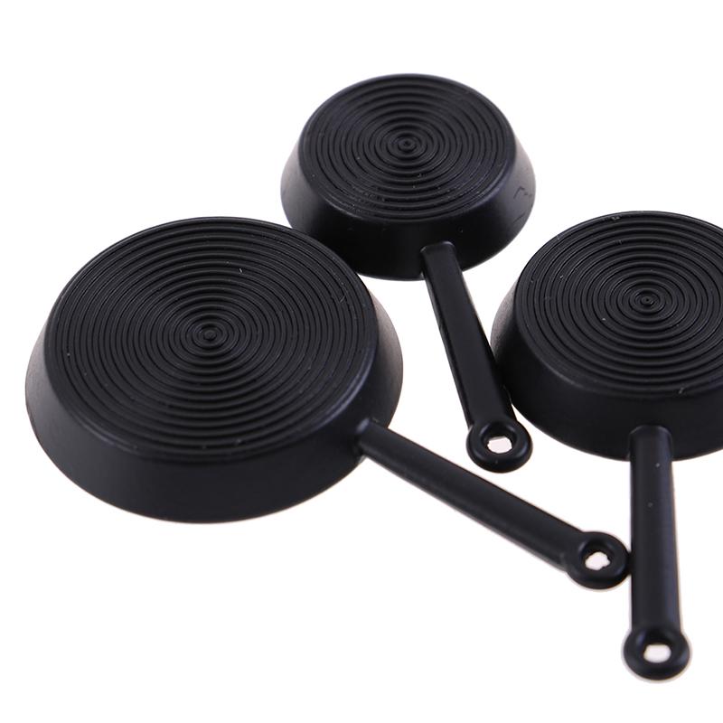 Cena de jogo de comida criativa modelo mini frigideira conjunto de 3 peças acessórios para casa de bonecas