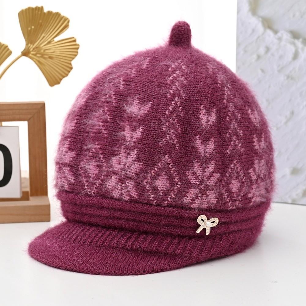 Thick Plush Liner Winter Brimmed Hat Fleece Lined Beanie Cold Wind Protection