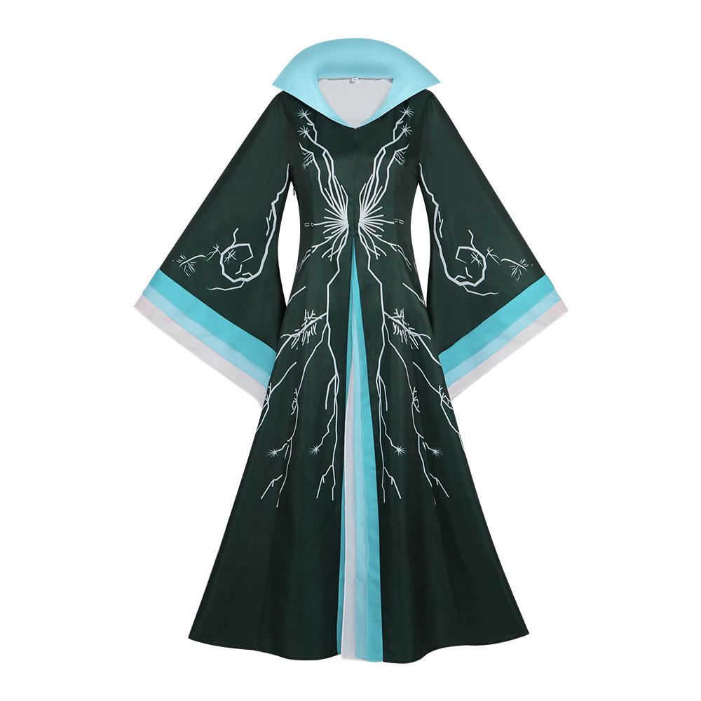 Wicked Madam Morrible Cosplay Costume With Polyester Fabric For Halloween Stage Performance Evil Witch,XL