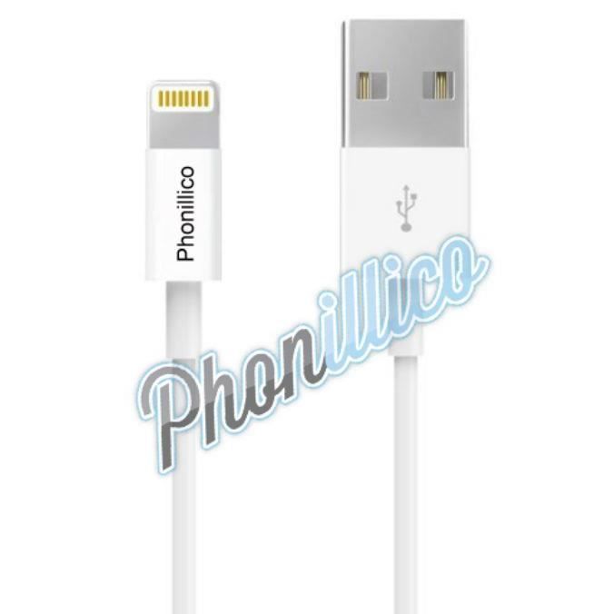 USB Cable + Mains Charger - Phonillico® - iPhone 7 PLUS - White - Charging and Data Transfer - 40 G