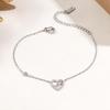 Stylish Heart-Shaped Zircon Inlaid Titanium Steel Bracelet - Non-Fading Couple Design for Women
