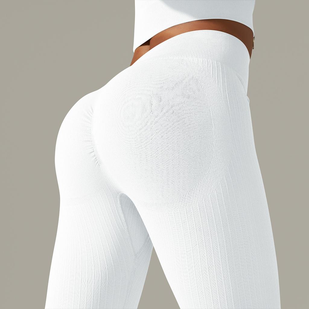 Solid Color Tight Striped High-waisted Yoga Pants Sports Running Fitness Pants for Women