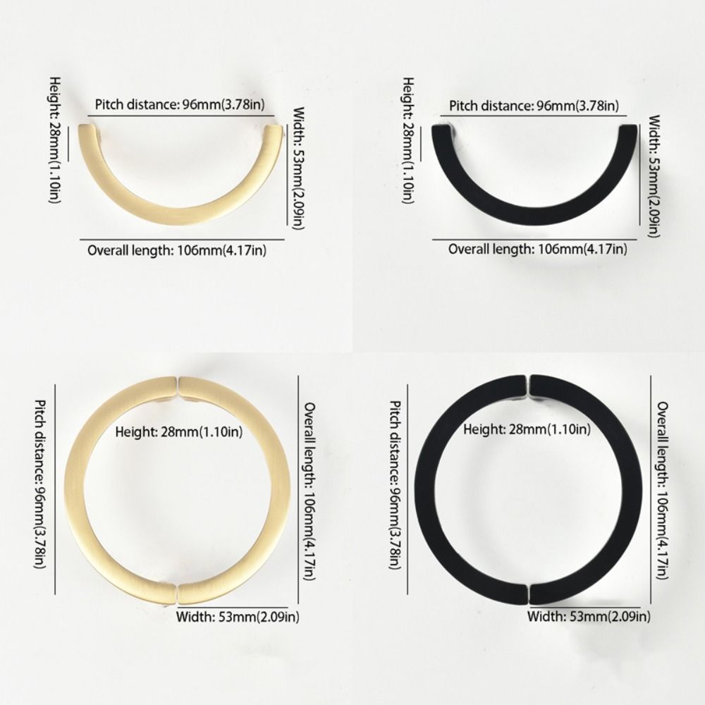 Golden Black Furniture Door Handle Semi-circular Wine Cabinet Handle Shoe Box Handle  Dresser