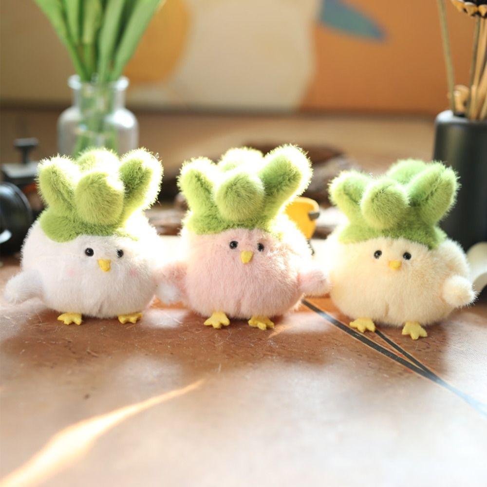 PP Cotton Vegetable Chicken Pendant Stuffed Chicken Plush Keychain  Home Party Decor