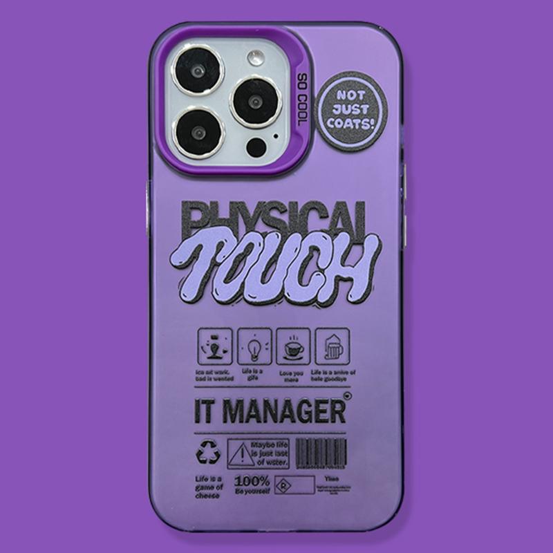 For iPhone 15 Pro Matte Case PC TPU English Tags Printed Phone Back Cover