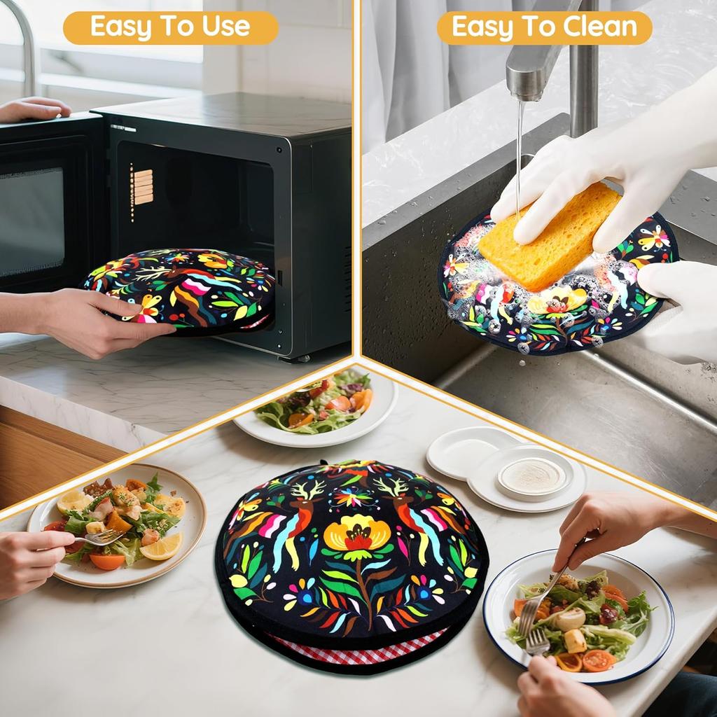 ZKOO 12" Tortilla Warmer Pouch, ulated Tortillas Pouch for Tortillas, Tacos, Naan, Pizza Rolls, Microwavable Fabric Bag, Tortilla Warmer Keeps Food