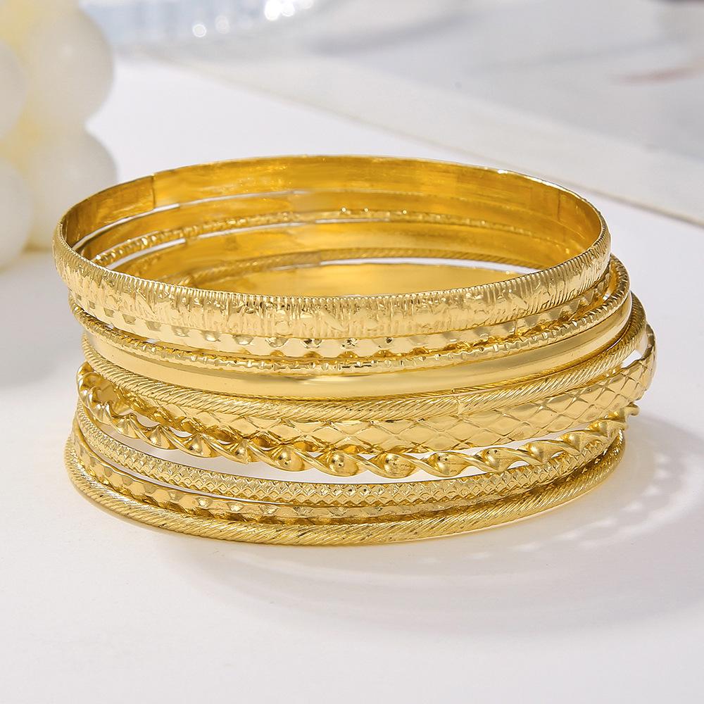 Conjunto de Pulseiras Étnicas Boêmias Banhadas a Ouro - Joias de Estilo Ocidental Antigo