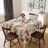 Fall Mushroom Flower Leaves Rectangle Tablecloth for Table Decor Reusable Kitchen Dining Tablecloth Holiday Party Autumn Decor