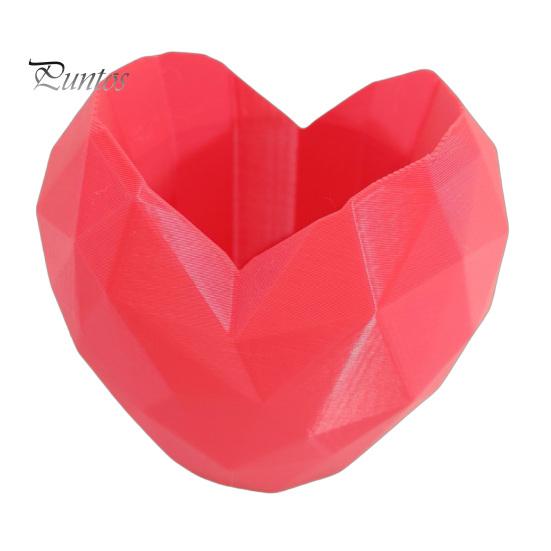 Love Heart Flowerpot Shape Planter Pot, 3D Printed Geometric PLA Plant Container Flowerpot, Cactus Succulents Plants Container, Gift for Valentine's