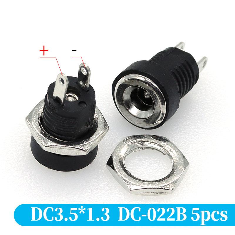 5PCS DC Power Connector pin 2.5x5.5mm Female Plug Jack + Male Plug Jack Socket Adapter PCB Mount DIY Adapter Connector 5.5x2.5