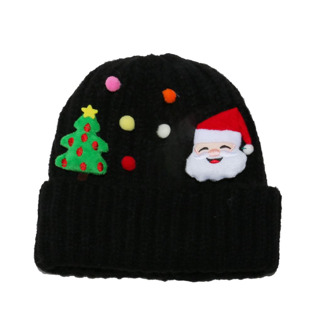 Herbst und Winter neu Weihnachtsmann Schneeflocke Elch Wollmütze Weihnachten warme Strickmütze