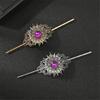 Delicate Floral Hair Stick Crystal Hairpiece with Sparkling Crystal for Evening Wear Photo Props