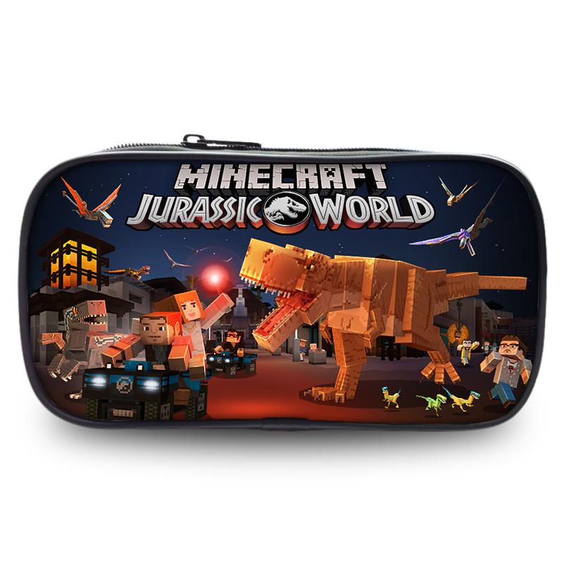 2023 New Large Capacity Kids Minecraft Pencil Case Polyester Cartoon Stationery Bag